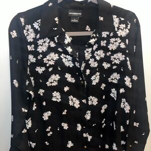 Women’s Black and White Floral Blouse (Liz Claiborne Career)